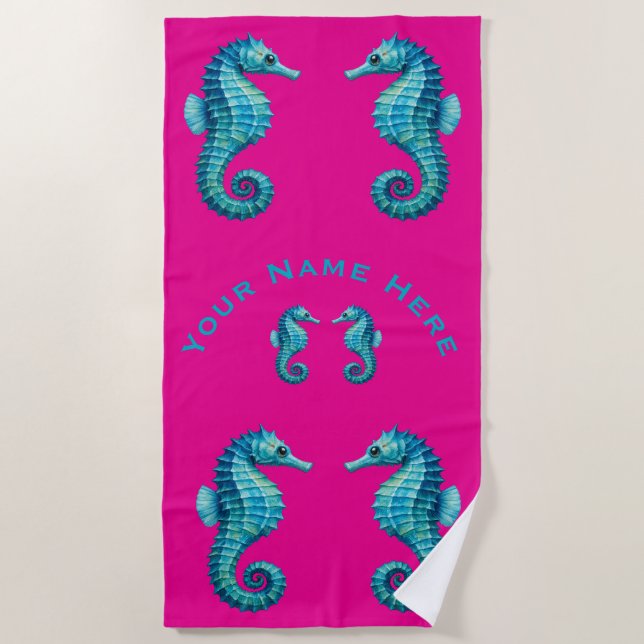 Seahorses Beach Towel (Front)