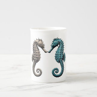 Seahorses bone china mug