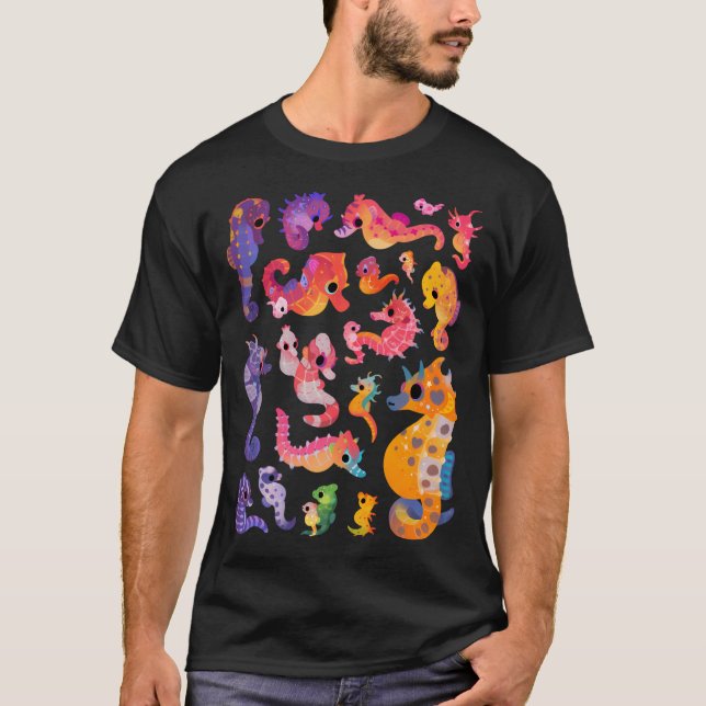 Seahorses - dark T-Shirt (Front)