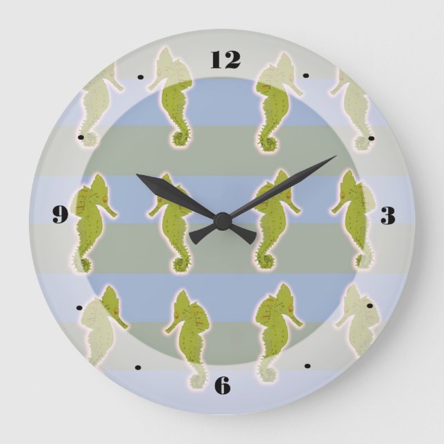 Seahorses, Fishes, Summertime  Wall Clock (Front)