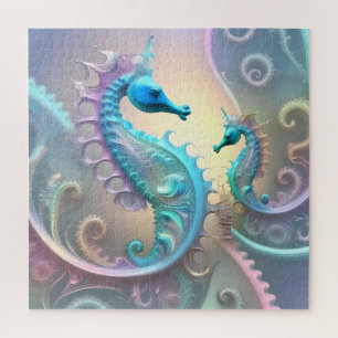 Seahorses Fractal Art, Jigsaw Puzzle