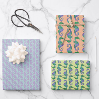 Seahorses Galore Wrapping Paper Sheet
