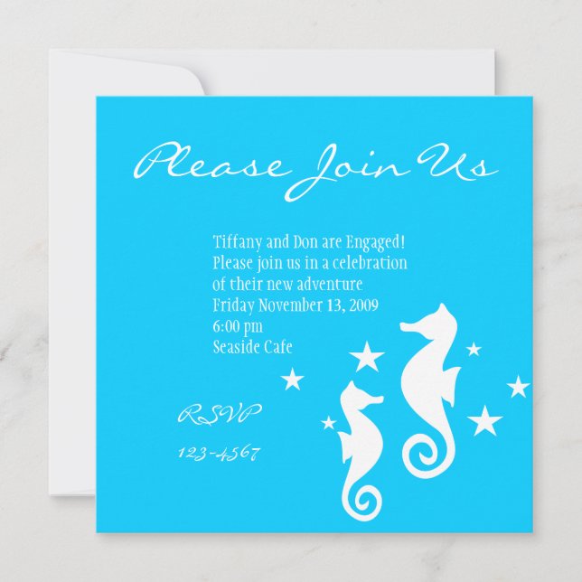 Seahorses Invitation (Front)