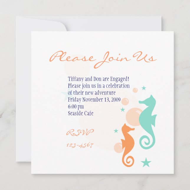 Seahorses Invitation (Front)