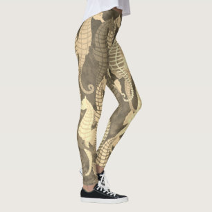 Seahorses on Sepia - Leggings