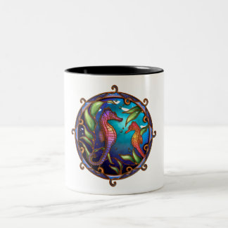 Seahorses Orange-Purple Two-Tone Coffee Mug