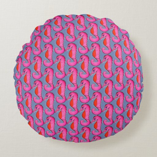 Image of Seahorses Round Cushion