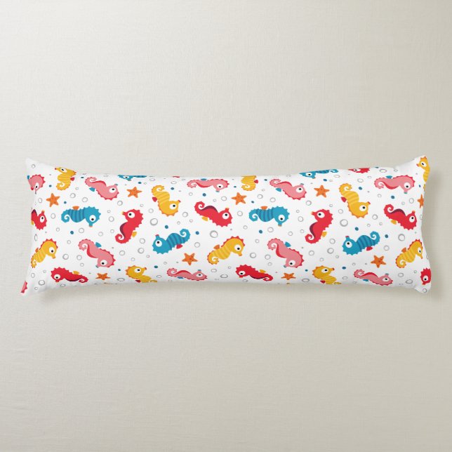 Seahorses Seamless Pattern Body Cushion (Front)