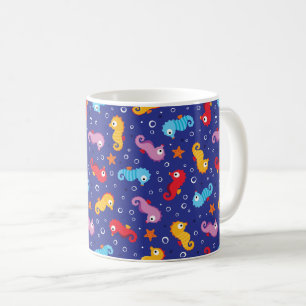 Seahorses Seamless Pattern Coffee Mug