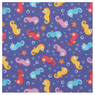 Seahorses Seamless Pattern Fabric