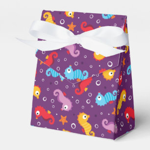 Seahorses Seamless Pattern Favour Box