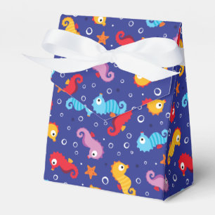 Seahorses Seamless Pattern Favour Box