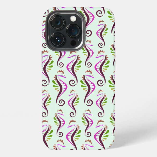 Seahorses Seamless Pattern  iPhone Case (Back)