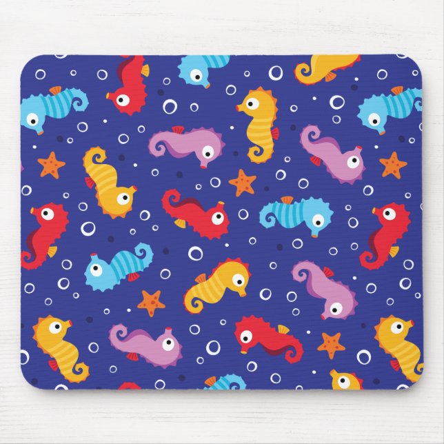 Seahorses Seamless Pattern Mouse Mat (Front)