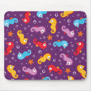 Seahorses Seamless Pattern Mouse Mat