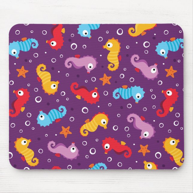 Seahorses Seamless Pattern Mouse Mat (Front)