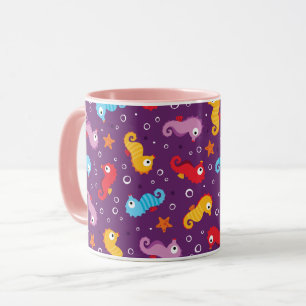 Seahorses Seamless Pattern Mug