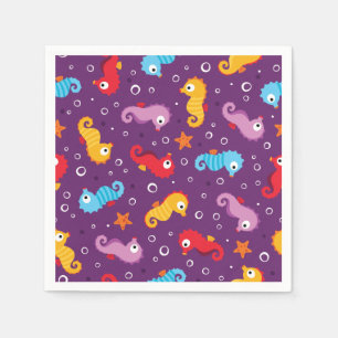 Seahorses Seamless Pattern Napkin