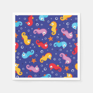 Seahorses Seamless Pattern Napkin