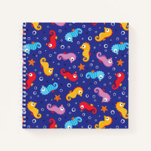 Seahorses Seamless Pattern Notebook