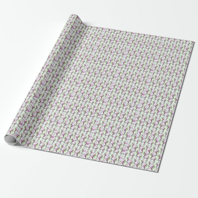 Seahorses Seamless Pattern  Wrapping Paper (Unrolled)