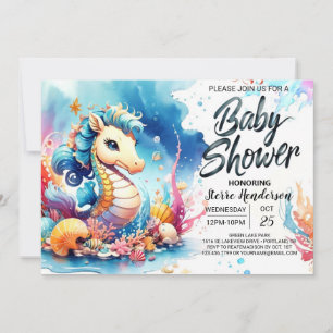 Seahorse's Undersea Garden Baby Shower Invitation