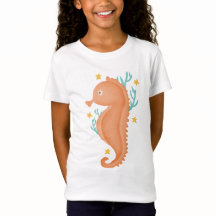 Seahorses with starfish and underwater plant