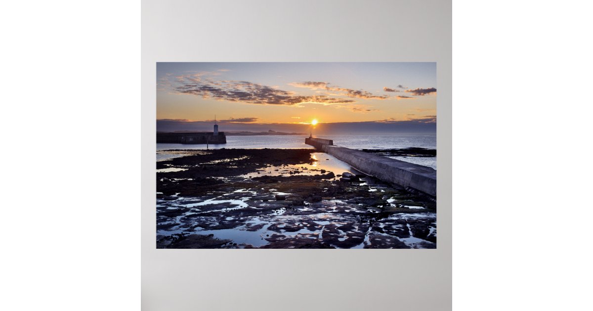 Seahouses Sunset, Northumberland Poster 