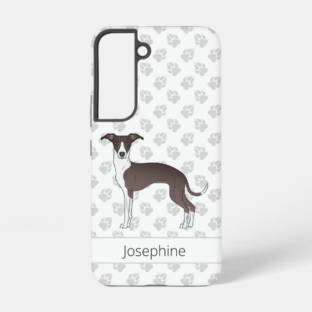 Seal And White Italian Greyhound Dog With Paws Samsung Galaxy S22 Case (Back)