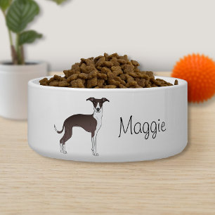 Seal And White Italian Greyhound With Custom Name