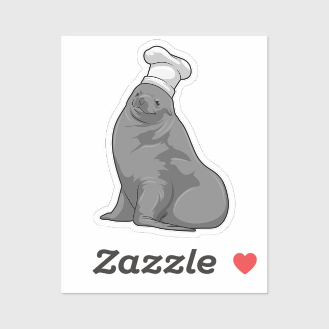 Seal as Cook with Chef hat (Sheet)