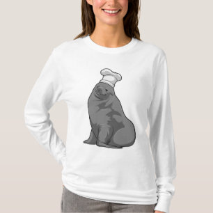 Seal as Cook with Chef hat T-Shirt