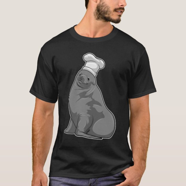 Seal as Cook with Chef hat T-Shirt (Front)