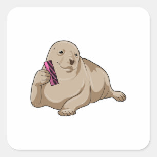 Seal as Hairdresser with Comb