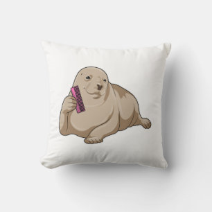 Seal as Hairdresser with Comb Cushion