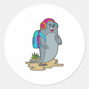 Seal as Hiker with Backpack
