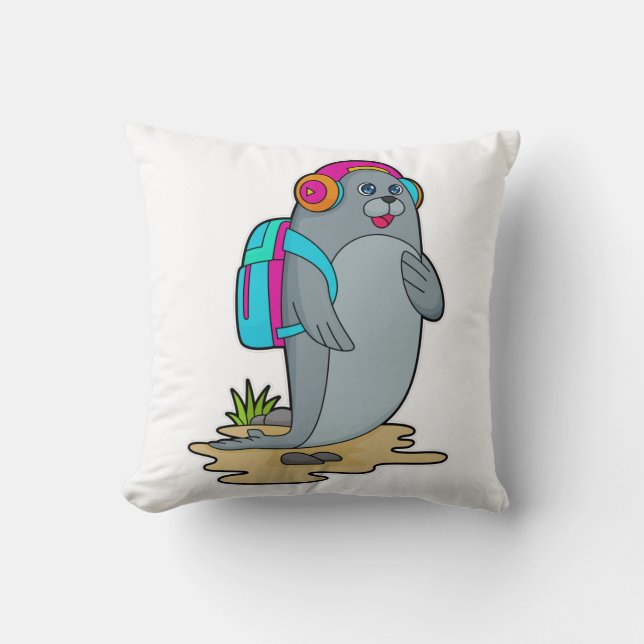 Seal as Hiker with Backpack Cushion (Front)