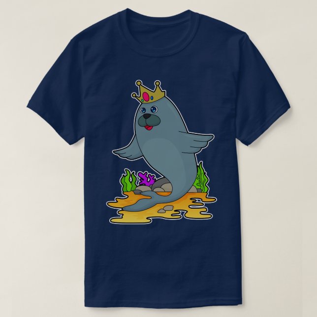 Seal as King with Crown T-Shirt (Design Front)