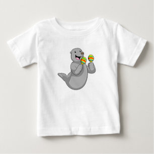 Seal as Musician with Maracas Baby T-Shirt