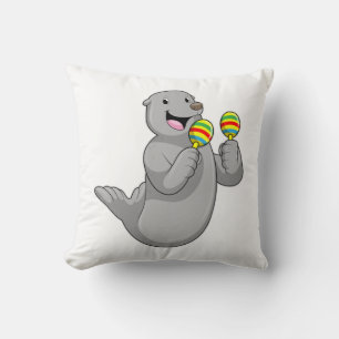 Seal as Musician with Maracas Cushion