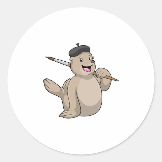 Seal as Painter with Paint brush (Front)