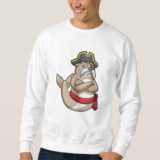 Seal as Pirate with Pirate hat Sweatshirt (Front)