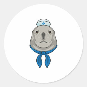 Seal as Sailor with Sailor hat