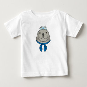 Seal as Sailor with Sailor hat Baby T-Shirt