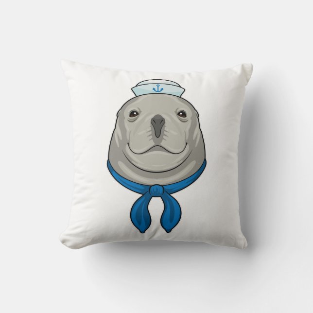 Seal as Sailor with Sailor hat Cushion (Front)