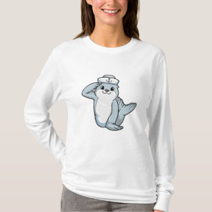 Seal as Sailor with Sailor hat T-Shirt