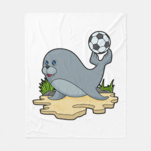 Seal as Soccer player with Soccer Fleece Blanket