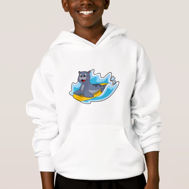 Seal as Surfer with Surfboard (Front)