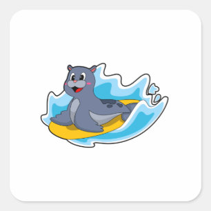 Seal as Surfer with Surfboard