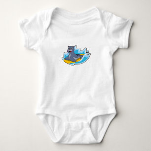 Seal as Surfer with Surfboard Baby Bodysuit